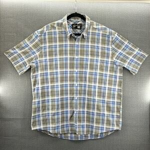 Duke’s Sportswear Men’s Cotton Blend Plaid Short Sleeve Button Up Shirt Size 2XL